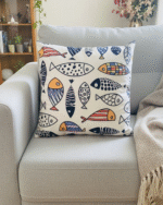 Fish & Sunshine Yellow Cushion Set – Modern Polyester Decorative Pillows - Image 6