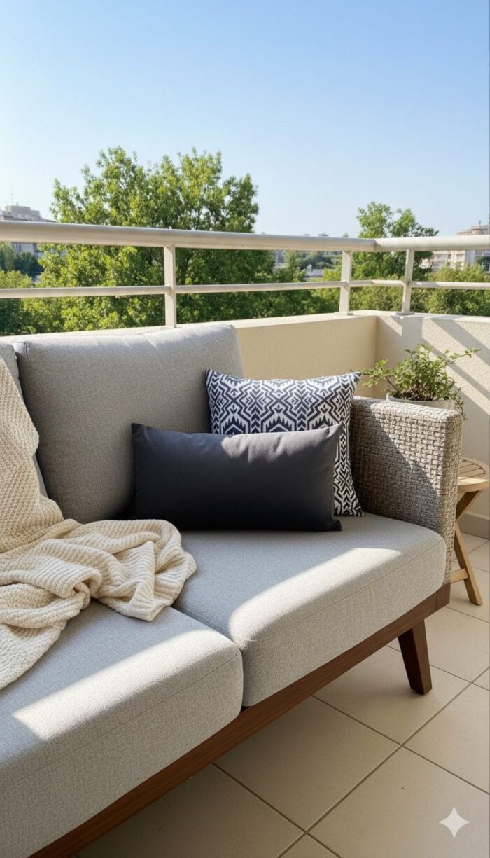 Beige & Black Tribal Ikat Pattern and Solid Color Cushion   Decorative Pillows (45x45 | 50x30 cm) - Image 1