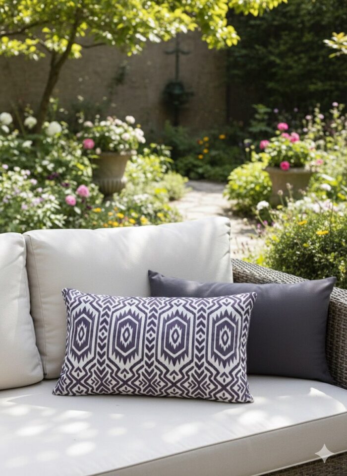 Beige & Black Tribal Ikat Pattern and Solid Color Cushion   Decorative Pillows (45x45 | 50x30 cm) - Image 7