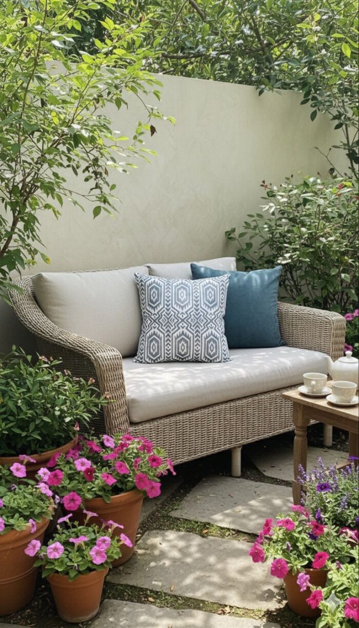 green & Grey Cushion  – Geometric Ikat Pattern & Solid Color Throw Pillows (45x45 | 50x30 cm) - Image 2