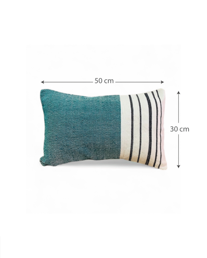 Handloom Vintage striped blue cushion For home and garden - Image 3