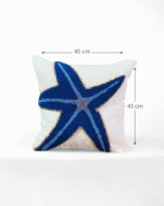 Coastal Starfish Decorative Throw Pillow – 18x18 Inch Soft Cotton Cushion Cover with Blue Nautical Embroidered Sea Star Design – Beach House & Ocean Theme Home Decor Accent for Sofa Couch or Patio - Image 3