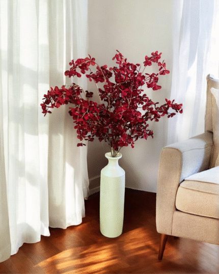 Crimson eucalyptus artificial stem plant
