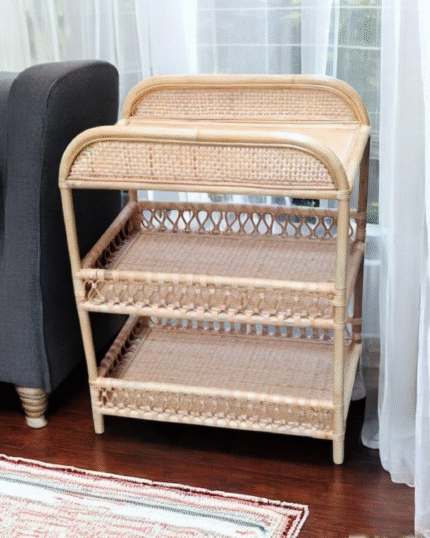 Bamboo rattan 3-tier shelf