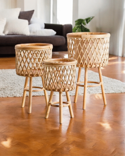 Coccaro rattan plant stand set