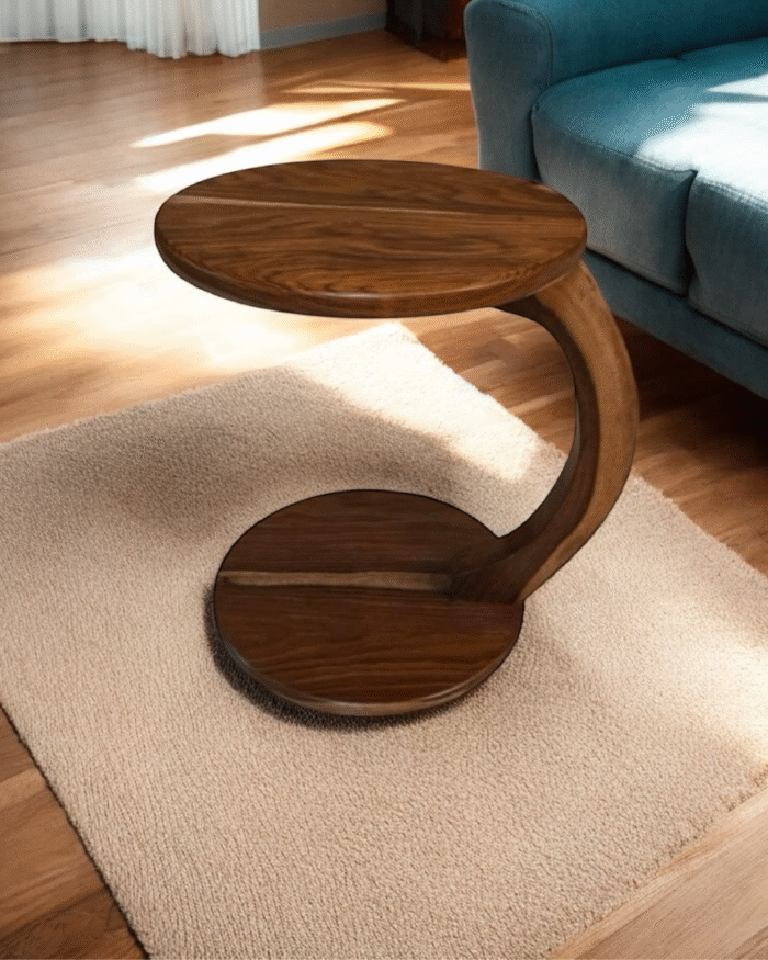 Wooden Flow Curve Side Tables - Image 5