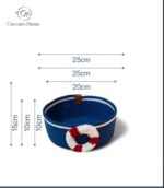 Bear on the Ship-Themed Handcrafted Round Jute Storage Basket – Blue with Red and White Life Preserver Accent for Kids' Rooms & Nurseries - Image 2