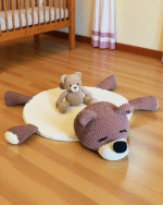 Handcrafted Crochet Bear-Shaped Kids Play and Nap Rug – Soft Cotton Animal Floor Mat for Nursery Bedroom or Playroom – Adorable 3D Ears and Paws Design  Baby and Toddler Comfort Mat - Image 2