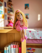 Handmade crochet blonde doll