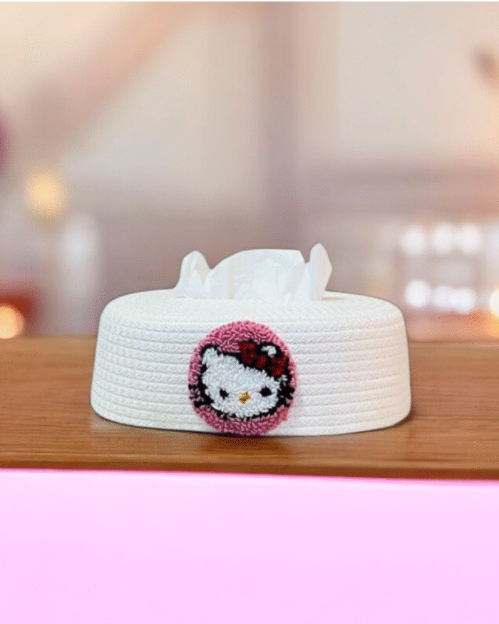 Hello Kitty jute tissue cover