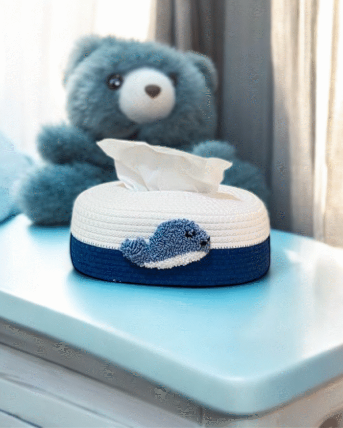 Bear whale tissue box cover