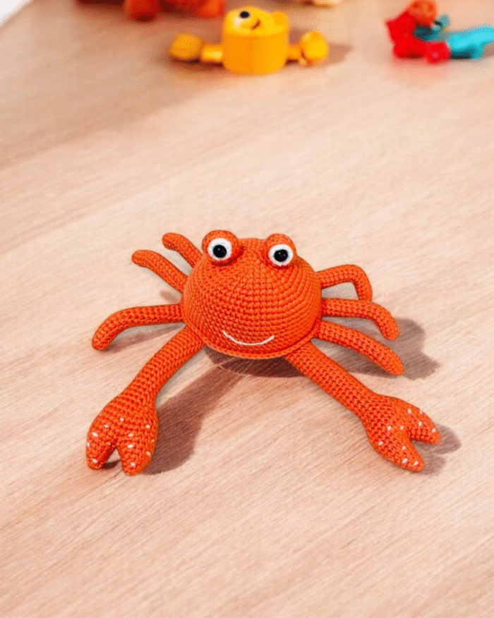 bear-on-the-ship-ocean-friends-crochet-duo-crab-plush-toy-soft-knit-stuffed-ocean-animal-for-kids-eco-friendly-and-safe-for-all-ages-perfect-for-playrooms-and-gifting-K-TOY-BOS1 Bear on the Ship duo