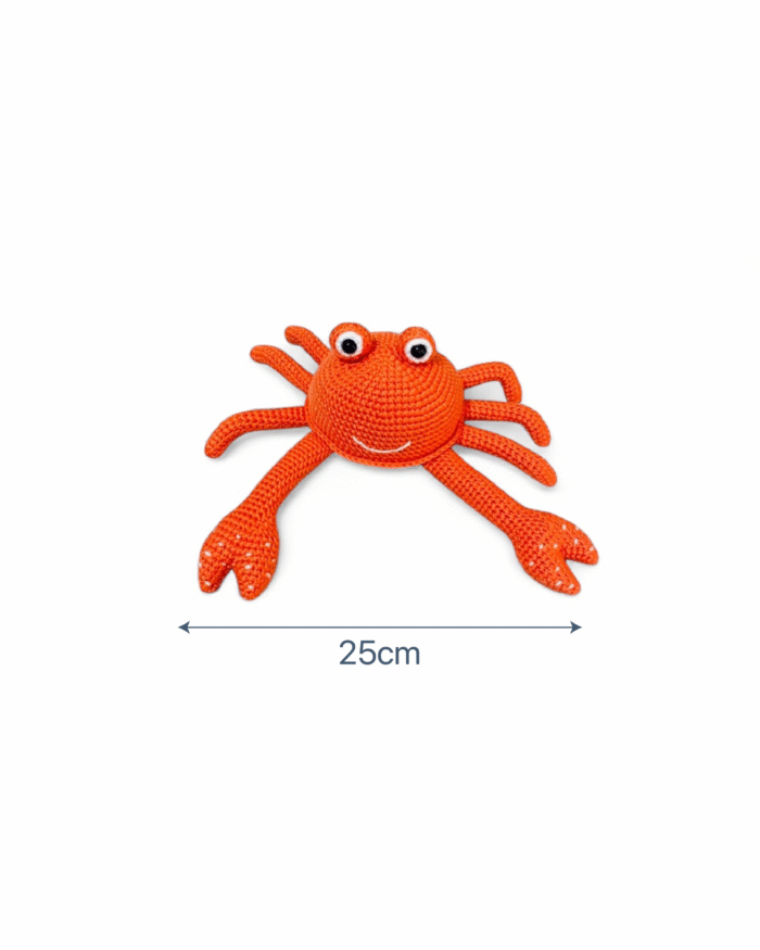 Bear on the Ship Ocean Friends Crochet Duo – Crab Plush Toy - Soft Knit Stuffed Ocean Animal for Kids - Eco-Friendly and Safe for All Ages - Perfect for Playrooms and Gifting - Image 2