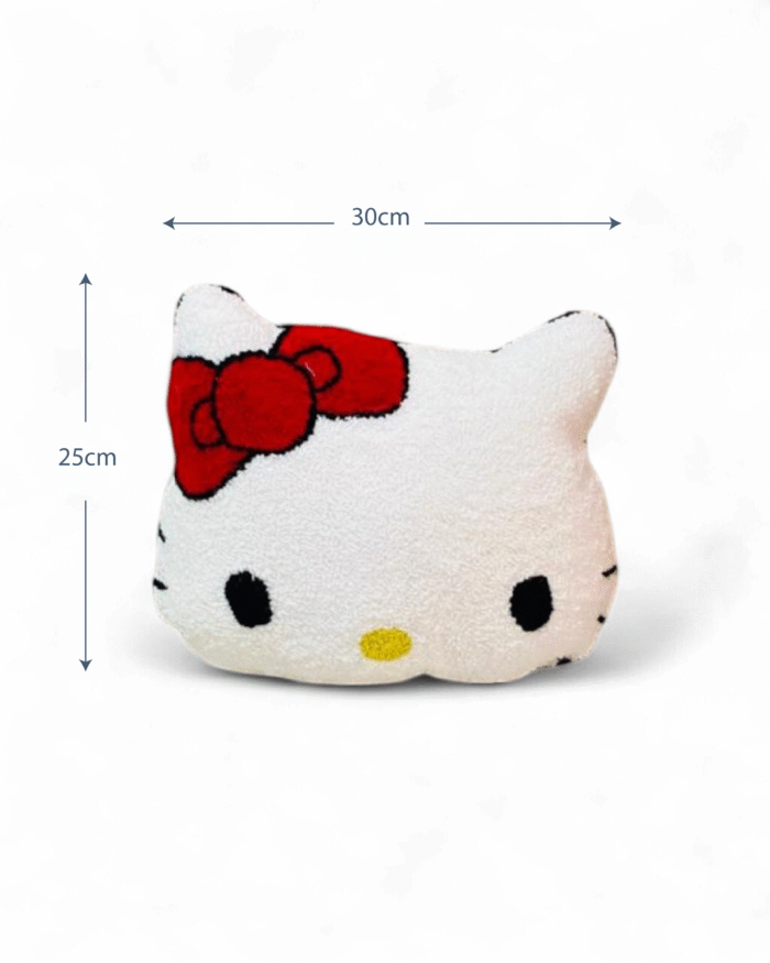 Hello Kitty Plush Kitty Face Pillow for Kids – Ultra-Soft Sherpa Fleece Cushion with Iconic Red Bow – Cozy Decorative Accent for Beds Cribs & Play Areas - Image 4