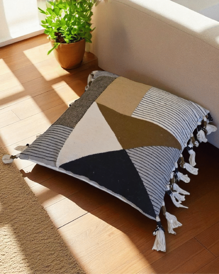 Modern geometric floor pouf