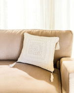 Handmade Bohemian Macramé Crochet Decorative Square Cushion Cover with Tassels – Soft Cotton Throw Pillow for Sofa Bed or Living Room Décor - Image 3