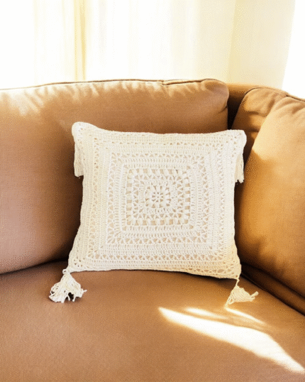 Bohemian macrame cushion cover