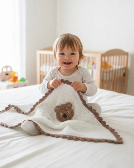 Handcrafted teddy bear blanket