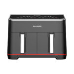 SHARP Air Fryer Dual Cook 1800 Watt 8 Liter Electronic Touch Screen Glass Panel Stainless KF-DF80RT-EK2