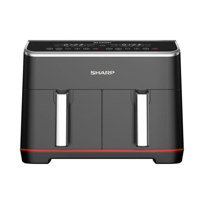 SHARP Air Fryer Dual Cook 1800 Watt 8 Liter Electronic Touch Screen Glass Panel Stainless KF-DF80RT-EK2 - Image 1