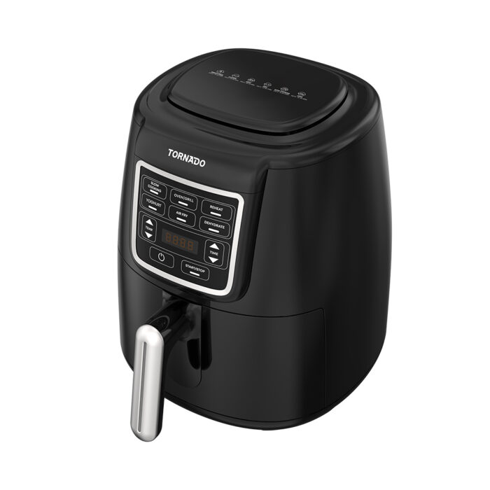 TORNADO Air Fryer 1550 Watt 4 Liter LED Display Black x Silver THF-1554D-XL-BS - Image 2
