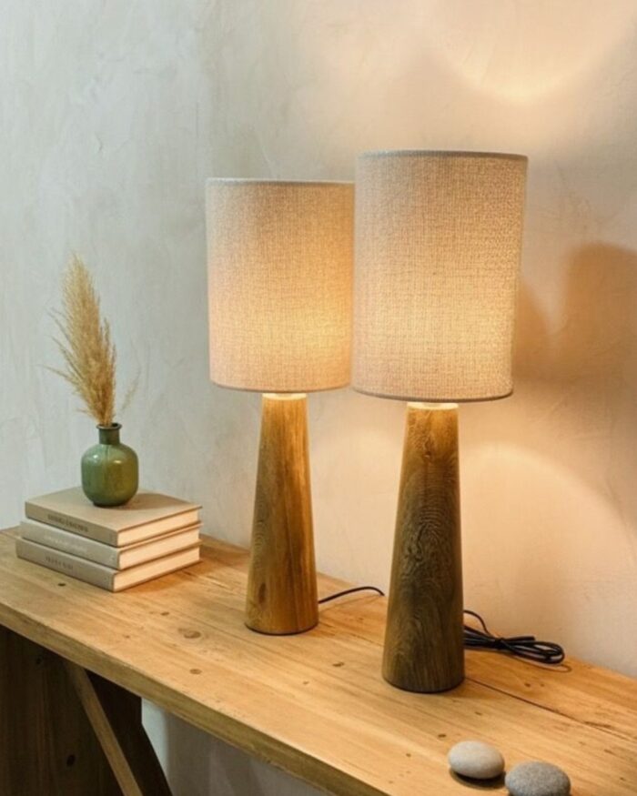 handmade wooden table lamp