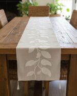 embroidered linen table runner