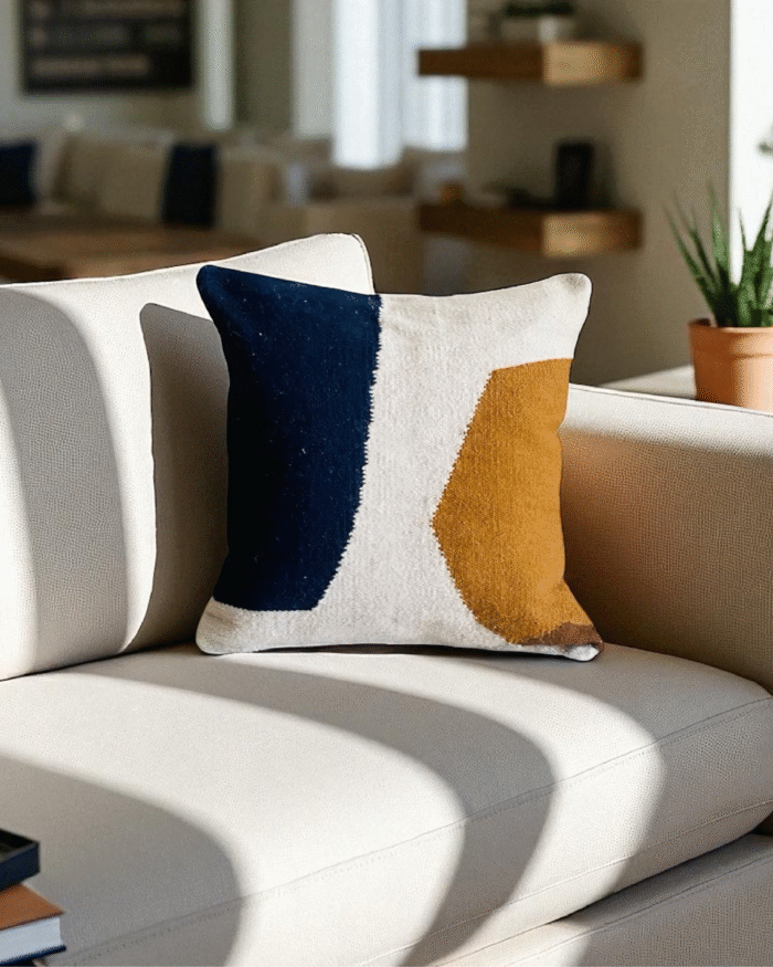 Modern handmade geometric pillow