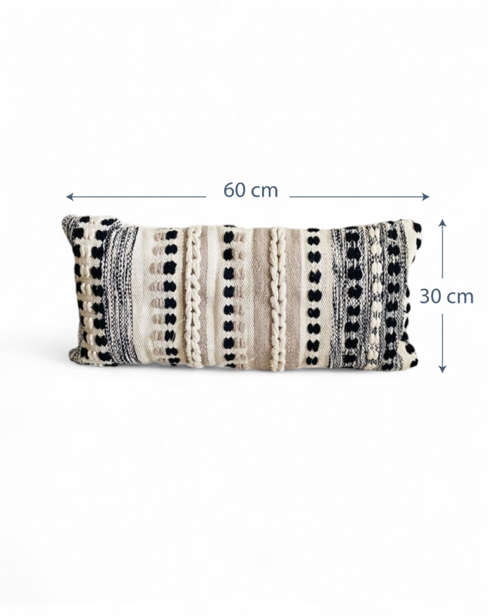 kilim rectangular cushion-Lush Decor Bria Stripe Decorative Cushion, Neutral - Image 3