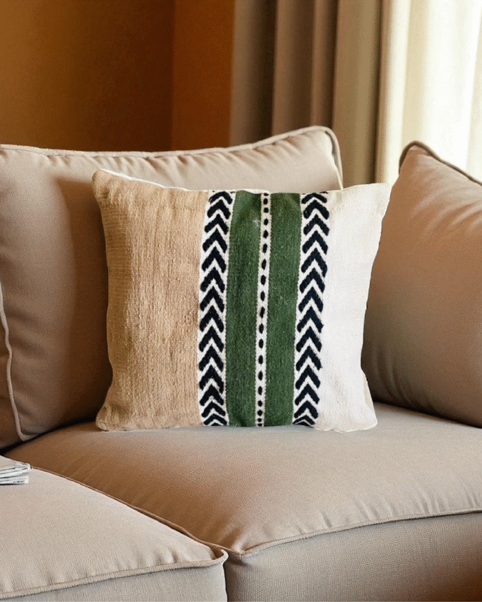 Savanna stripe handwoven cushion