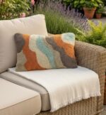 punch needle throw pillow cover