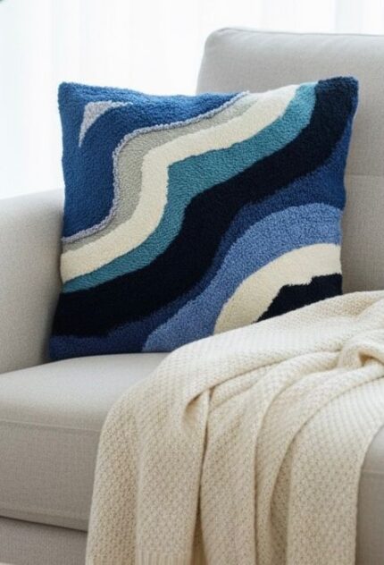 punch needle cushion cover