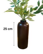 Handmade Rustic Dark Wooden Vase Set – Decorative Artisan Flower Holders in Three Sizes (15cm 20cm 25cm) for Tabletop Shelf & Living Room Décor - Image 2