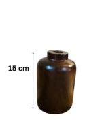 Handmade Rustic Dark Wooden Vase Set – Decorative Artisan Flower Holders in Three Sizes (15cm 20cm 25cm) for Tabletop Shelf & Living Room Décor - Image 4