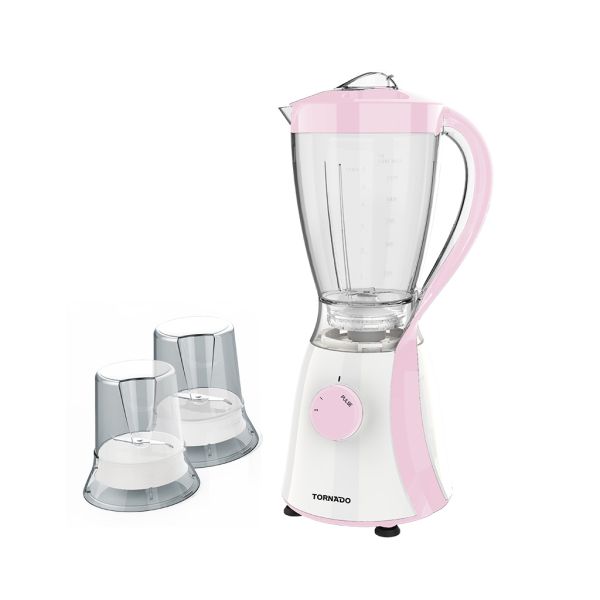 tornado-electric-blender-600-watt-1-5-liter-2-mills-rose-tb-600-2-rose TORNADO Electric Blender 600 Watt 1.5 Liter 2 Mills Rose TB-600/2-ROSE - Image 1