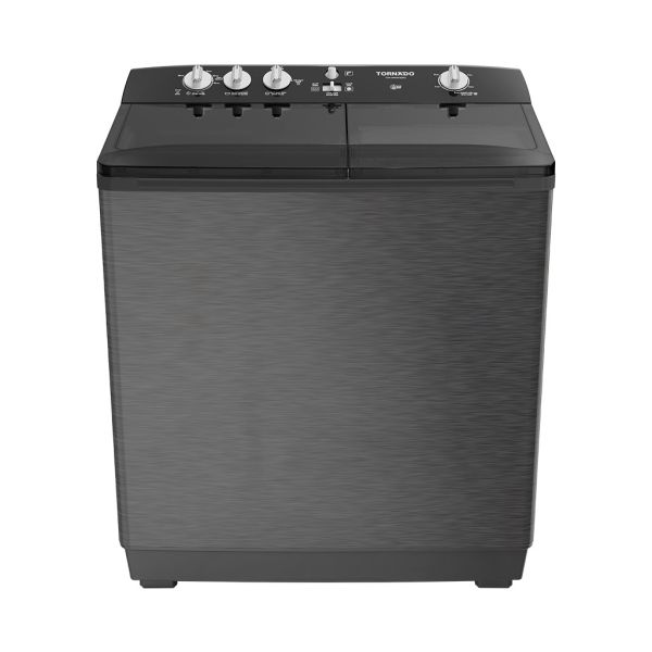 tornado-washing-machine-half-auto-10-kg-silver-x-black-tvh-hm10ts-sk TORNADO Washing Machine Half Auto 10 Kg Silver x Black TVH-HM10TS(SK) - Image 1