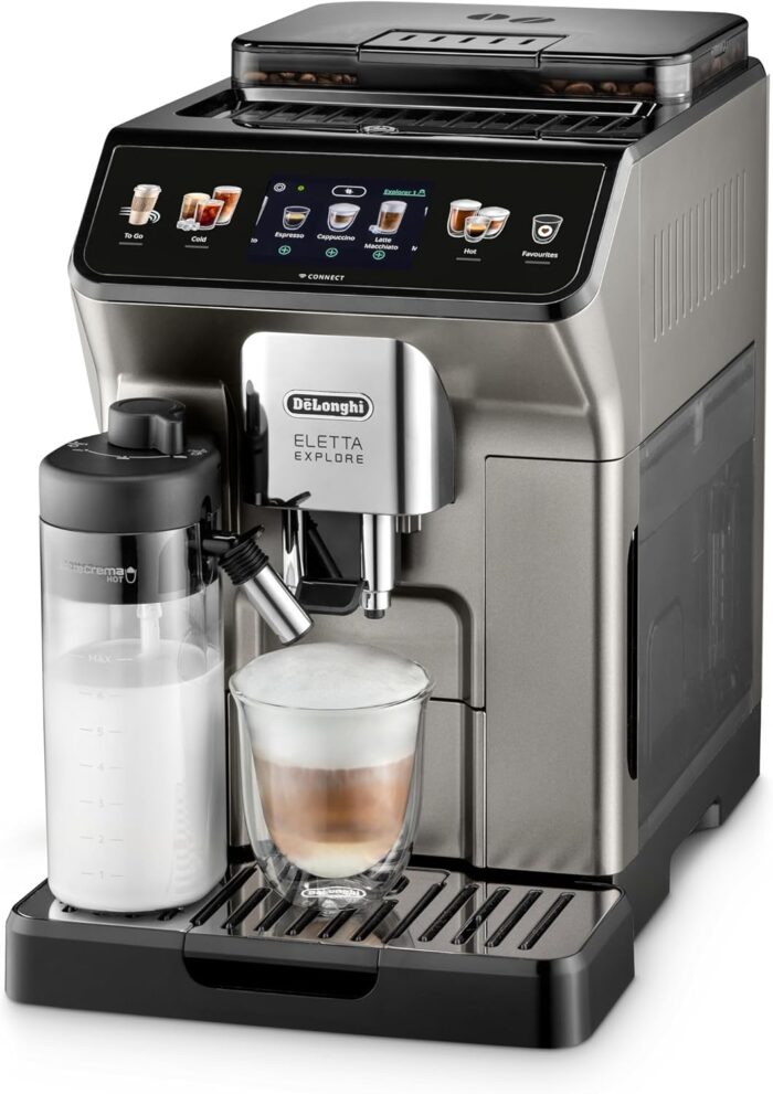 De'Longhi Eletta Explore ECAM450.86.T Cold Brew, 1450 Watt - Silver - Image 2