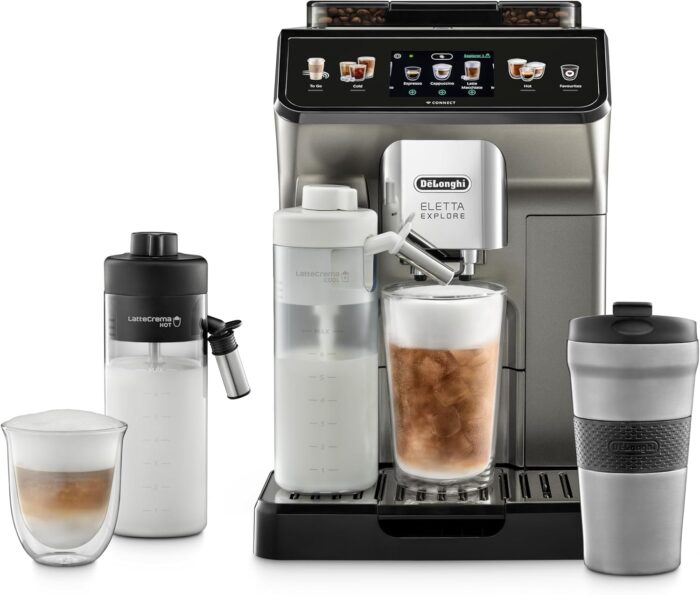 De'Longhi Eletta Explore ECAM450.86.T Cold Brew, 1450 Watt - Silver - Image 4