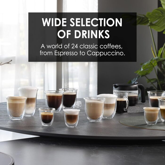 De'Longhi Dinamica Plus ECAM380.95.TB Fully Automatic Coffee Maker – 1.8L, Titanium Black - Image 4