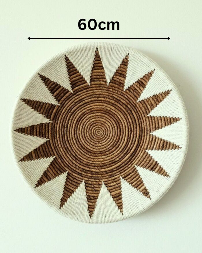 Sunburst Banana Leaf Wall Plates – Handwoven Natural Art - Image 3
