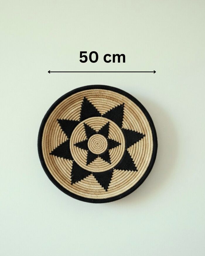 Midnight Star Banana Leaf Wall Plates – Handwoven Natural Decor - Image 3