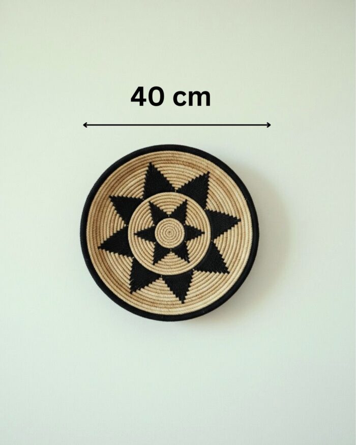 Midnight Star Banana Leaf Wall Plates – Handwoven Natural Decor - Image 4