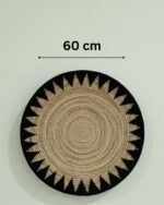 Handmade Banana Leaf Wall Plates  – Natural & Black Boho Woven Wall Art for Living Room Eco-Friendly Decorative Wall Baskets by Coccaro Home - Image 4