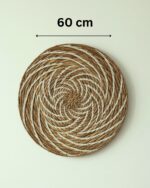 Handmade Open-Circle Banana Leaf Wall Plates Set – Natural Woven Round Wall Art with Sunray Design, Eco-Friendly Home Décor by Coccaro Home - Image 4