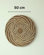 Handmade Open-Circle Banana Leaf Wall Plates Set – Natural Woven Round Wall Art with Sunray Design, Eco-Friendly Home Décor by Coccaro Home - Image 3