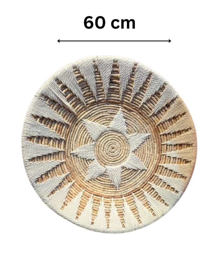 Handcrafted  Decorative Wall Plate – Eco-Friendly Banana Paper Wall Art with Sunburst Design – Large Woven Boho Wall Plate Décor for Living Room Bedroom or Entryway – Sustainable Natural Fiber Wall Hanging - Image 5