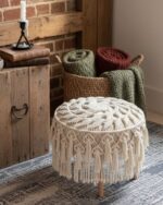 macrame pouf bohemian