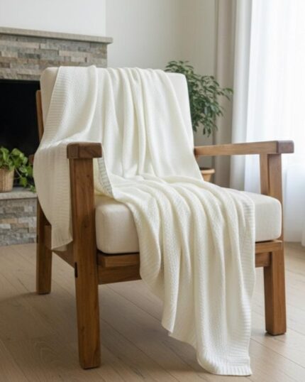 handmade knitted throw blanket