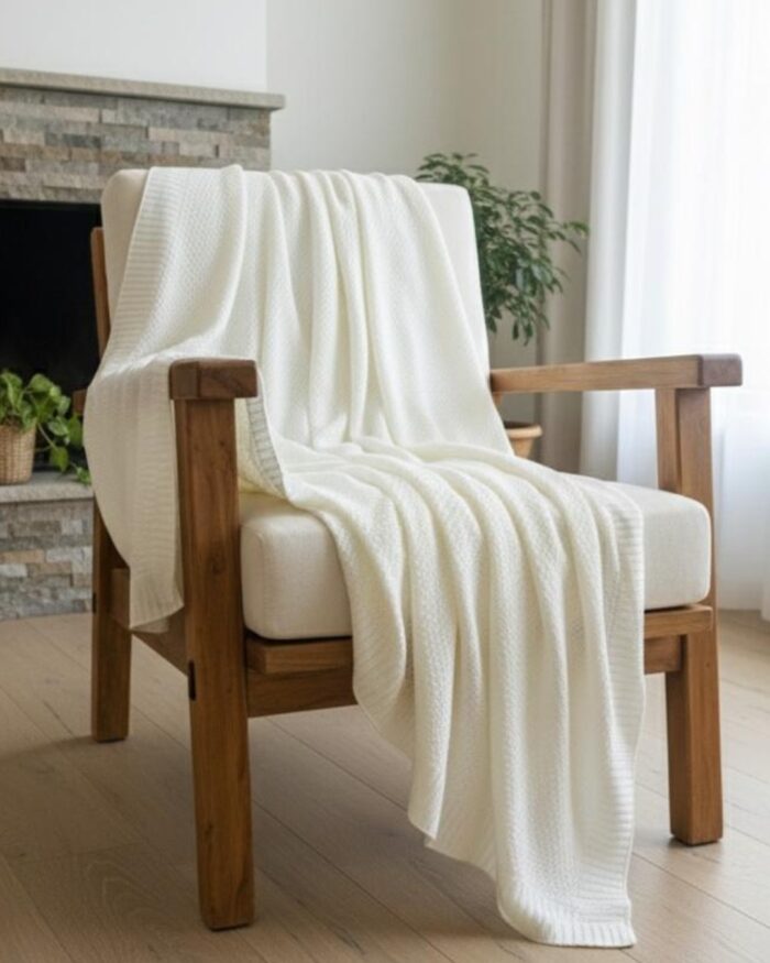 handmade knitted throw blanket