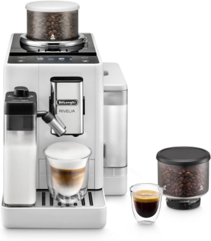 De'Longhi Rivelia EXAM440.55.W Fully Automatic Coffee Maker with LatteCrema System - Image 3